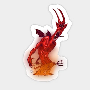 Angry Red Demon Sticker